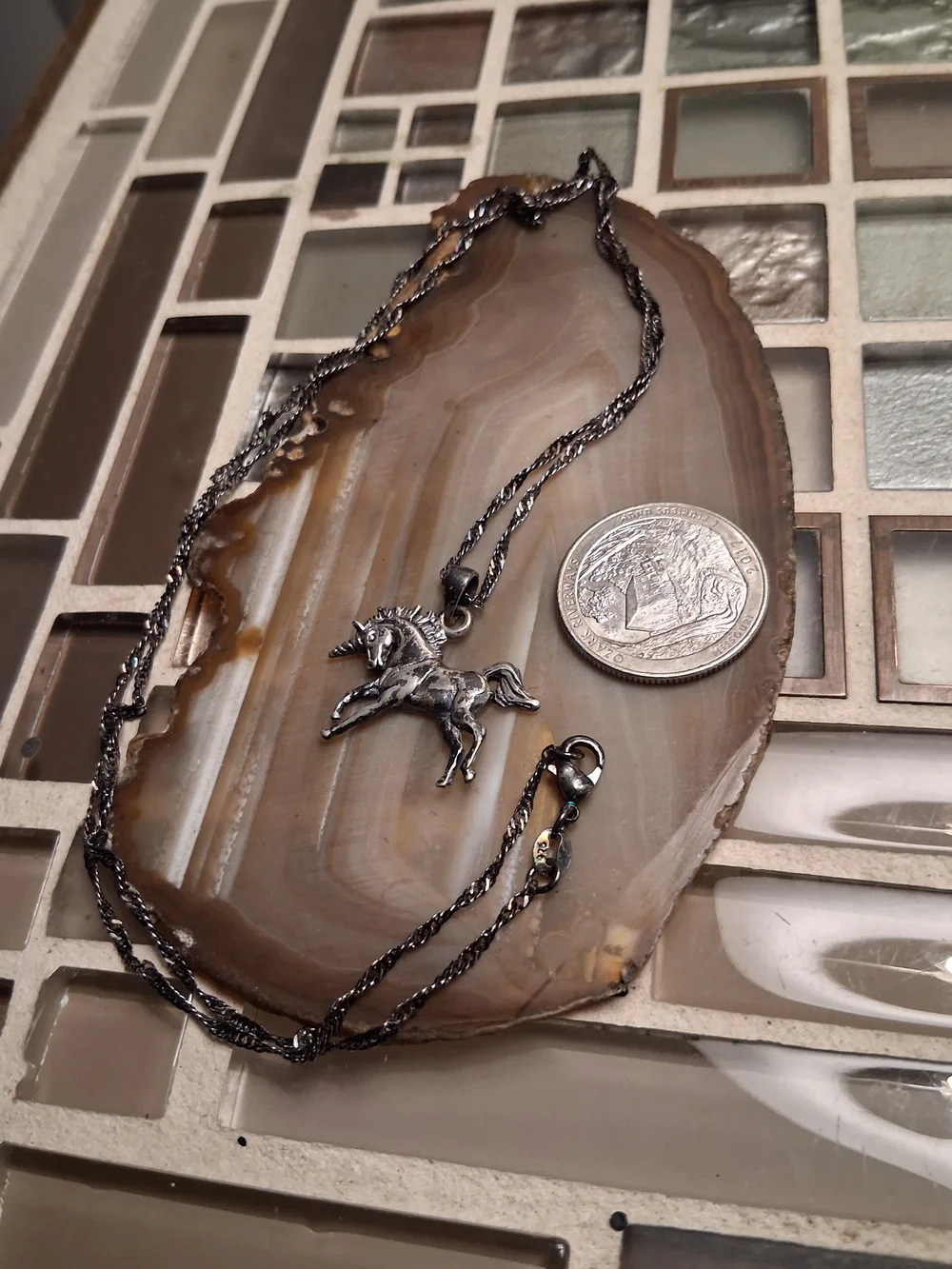 Silver Unicorn Pendant Necklace - Women's Jewelry